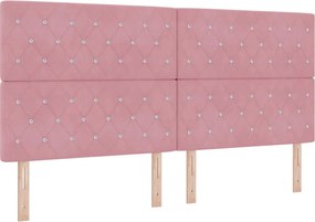 vidaXL Tăblie cap Roz 200 cm Catifea