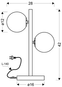 Lampă de masă KAMA 2xG9/28W/230V
