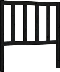 vidaXL Tăblie de pat, negru, 81x4x100 cm, lemn masiv de pin