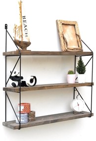 Raft decorativ de perete Duvelo 17 (Nuc + negru) . 1093664