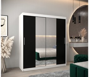 Dulap de haine 180 cm Toki 1 (alb mat + negru mat). 1064916