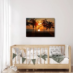 Tablou cu palmier în apus de soare (90x60 cm)