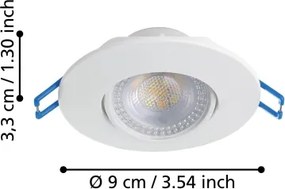 Eglo 300184 - Set 3 spoturi LED încastrate GEDREZ, 4,9 W / 230 V, Ø 9 cm, alb