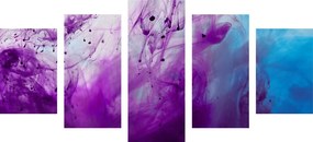 Tablou 5-piese abstractizare magică violetă