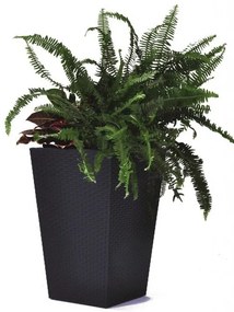 Ghiveci de flori din ratan cu aspect plastic - M