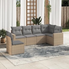 vidaXL Set canapele de grădină cu perne, 6 piese, bej, poliratan