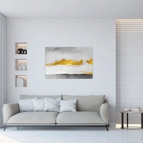 Tablou - Mișcări aurii și gri (90x60 cm)