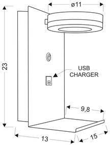 Aplica LED cu incarcator COMPACT LED/4W/230V