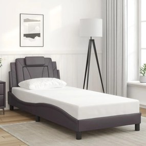 vidaXL Cadru de pat cu tăblie, gri, 80x200 cm, piele ecologică