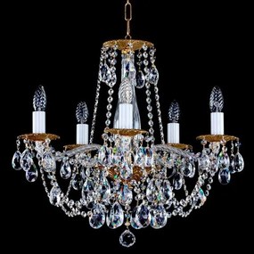 Candelabru cristal Bohemia 5 brate, diam. 56cm Demeter V CE