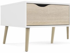 Tvilum Masuta de cafea alba OSLO 75384 cu blat de stejar