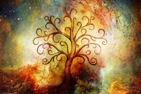 Tablou copac al vieții cu abstracție a galaxiei
