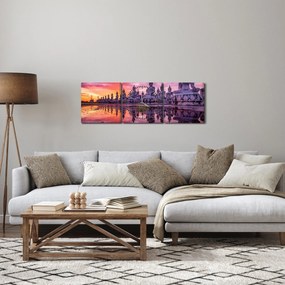 Tablou - Buddha la apus (cu ceas) (90x30 cm)