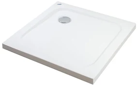Coria 80x80x 5 cm tăviță de duș pătrată, acrilică, cu sifon inclus