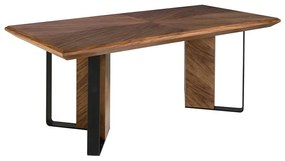 Masa dining design LUX Walnut and black steel 200x95cm