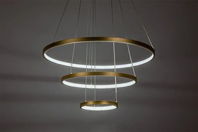 Lustra LED cu telecomanda cu 3 inele metal auriu Beliza
