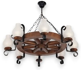 Lustră pe lanț Brilagi ROATA 8xE14/40W/230V fag/nuc