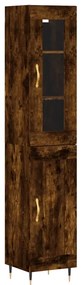 3199478 vidaXL Dulap înalt, stejar fumuriu, 34,5x34x180 cm, lemn prelucrat