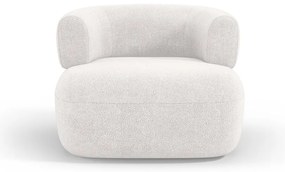 Fotoliu alb cu tapițerie din stofă bouclé Jenny – Micadoni Home