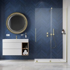 Paravan de dus tip Walk-in Radaway Furo auriu periat-transparent 160 cm sticla securizata 8 mm dreapta