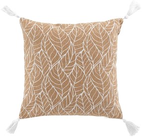 Perne Douceur d intérieur  COUSSIN DEHOUS. COMPR. POMPONS 40x40 CM JUTE IMPRIME/POLYCOTON U