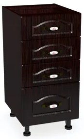 Corp inferior 40 cu 4 sertare Zebra MDF mustata wenge