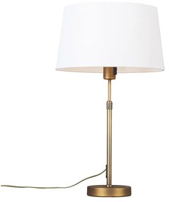 Lampă de masă din bronz cu abajur alb 35 cm reglabil - Parte