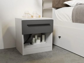 Set noptiere Levi cu sertare Alb/Antracit