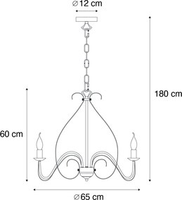 Candelabru inteligent maro ruginiu cu 8 lumini inclusiv Wifi B35 - Giuseppe