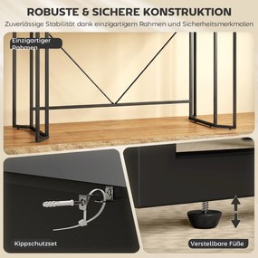 HOMCOM Birou mic pentru calculator cu 2 sertare, birou cu suprafață mare de lucru 120 x 60 x 77 cm Negru | Aosom Romania
