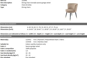 Scaun elegant design LUX Grenada greige