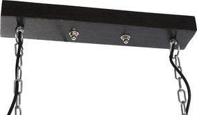Lustră suspendată din metal și lemn de mango, gri și maro închis, cu 2 spoturi, 28 x 104 x 25 cm, „Souvigny”
