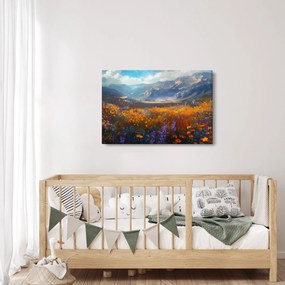 Tablou - Peisaj montan pictat II. (90x60 cm)