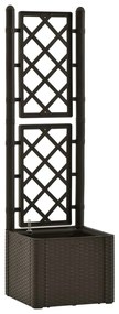 Strat inaltat gradina cu spalier si sistem automat udare, maro 1, Mocca, 43 x 43 x 142 cm, 43 x 43 x 142 cm