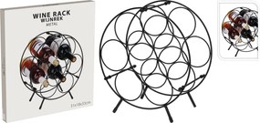 Suport sticle vin metalic rotund, design modern, 31x18x33 cm