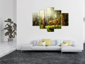 Tablou cu cerbul în pădure (150x105 cm)
