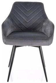 Scaun rotativ Servio velvet gri/negru Blu14