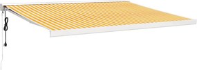 vidaXL Copertină retractabilă, galben/alb, 4x3 m, textil/aluminiu
