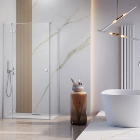 Cabina de dus patrata cu usa batanta Radaway Essenza KDJ 100x100 cm crom-transparent stanga