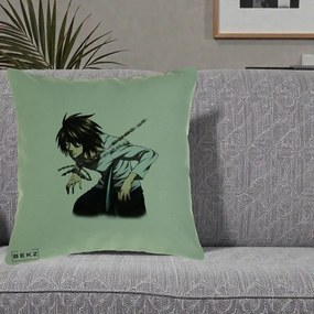 Perna Personalizata Death Note L Lawliet Lanturi, 40x40 cm, Verde, Husa Detasabila, Perna Inclusa, BEKZ®