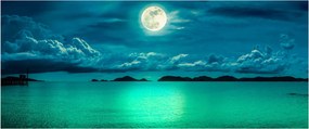 Tablou - Luna plină deasupra apei (120x50 cm)