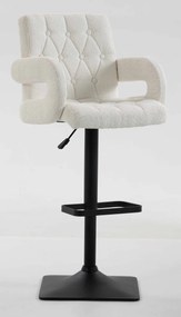 HR8404KW Scaun Crem Boucle cu Bază Neagră