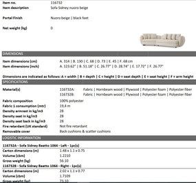 Canapea moderna design LUX Sidney, Nuoro beige