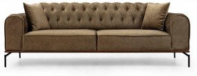 Canapea Extensibilă cu 3 Locuri Siesta With Capitone 3 Seater, Maro