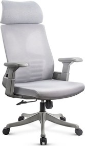 Scaun ergonomic din mesh cu suport lombar si tetiera SYYT 9514 gri