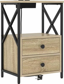 vidaXL Dulap de noapte Stejar Sonoma 40 x 31 x 60 cm Lemn compozit
