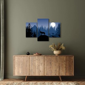 Tablou - Haita de lupi sub lună plină (90x60 cm)