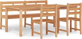 vidaXL Set mobilier pentru grădină, 4 piese, lemn masiv de tec