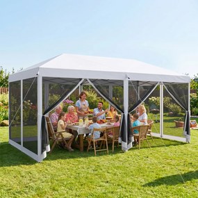 Outsunny Foisor de gradina cu plasa de tantari, alb, 3x6m | Aosom Romania