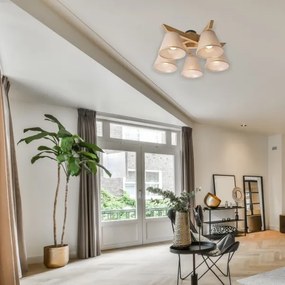 Lustr ANTONIO 5xE14/40W/230V, montaj plafon, stejar